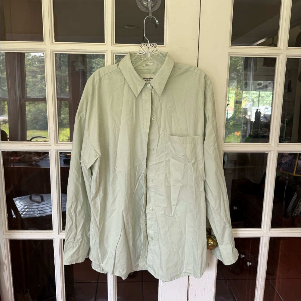 Abercrombie & Fitch Mint Green Oversized Shirt
